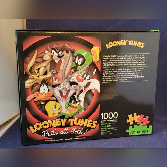 Used, GC Aquarius 1000 pcs puzzle Looney Tunes That's All Folks! 20x28" - Picture 3 of 6